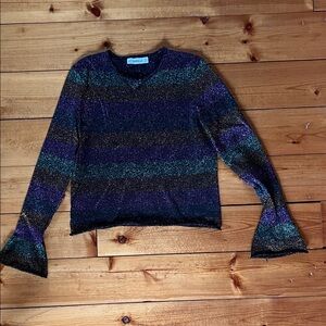 Zara Multicolor Glitter Striped Sweater